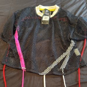 Nike net crop top with pull strings